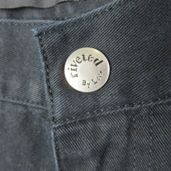 Riveted by Lee Black Capris 10 Cargo Pockets Waist 30 Twill - Picture 4 of 8